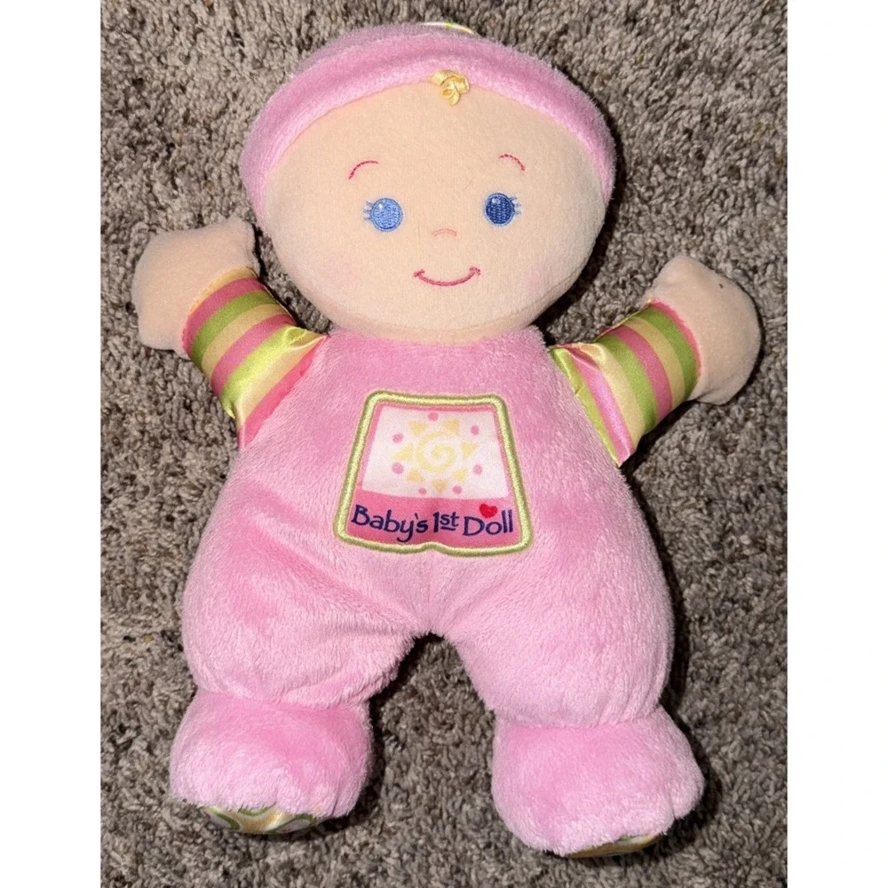 Fisher Price Pink My First 1st Baby Rattle Doll Plush Stuffed‎ Toy Lovey 2008